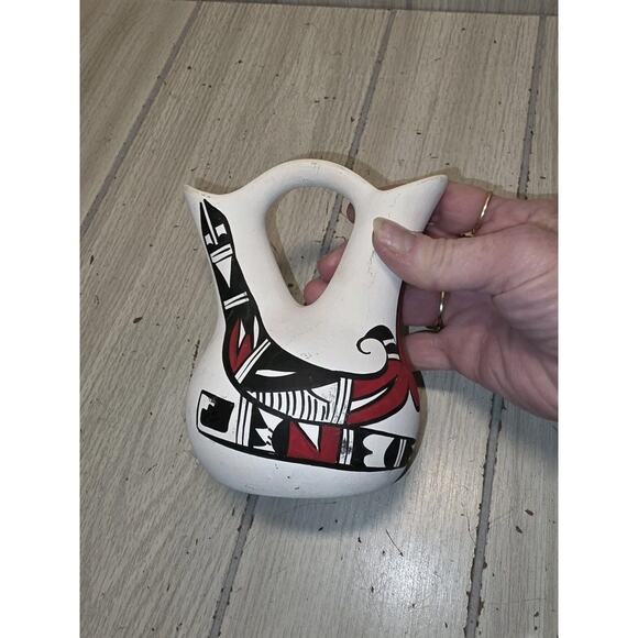 Vtg Wedding Vase Signed R Gavin Native American Pottery New Mexico Jemez Pueblo - Picture 4 of 10
